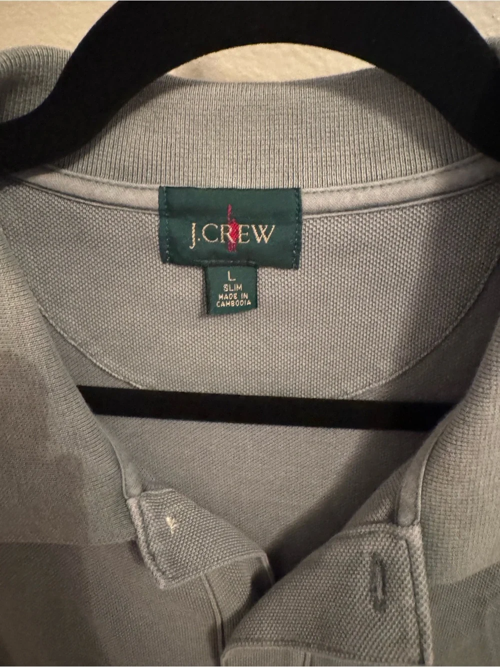 Vintage J.Crew Oarsman Large Slim Fit Muted Green Pique Polo Shirt
